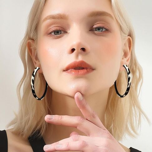 GPASTG Bohemian Fabric Flower Petal Pearl Dangle Drop Stud Round Hoop Earrings For Women in Kuwait