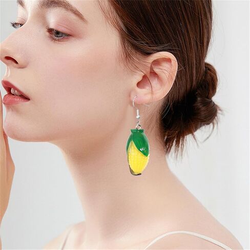 Dreuyet Handmade Lifelike Cute Yellow Corn Earrings - Thanksgiving & Halloween Fashion Jewelry in Saudi Arabia