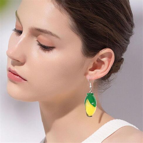 Dreuyet Handmade Lifelike Cute Yellow Corn Earrings - Thanksgiving & Halloween Fashion Jewelry in Saudi Arabia