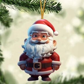 Claus الحلي 2025 زخرفة الزخرفة الزخرفة ، Santa Claus Acrylic Holding Ornament Tree ، Hanging Ornaments Christmas Decord Holding Party Gifts (Santa Claus E) in Kuwait