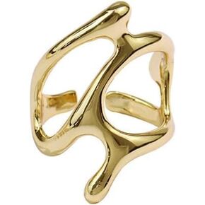 Chunky Openwork Rings Geometric Stacking Irregular Metal Gold Silver Opening Adjustable Ring Minimalist Trend Fashion Style in Saudi Arabia