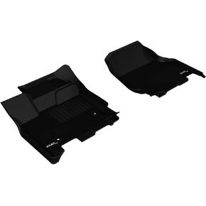 3D Maxpider Kagu Floor Mat (Black) متوافق مع Ford F-150 SuperCAB / Supercrew 2015-2024 / F-150 Lightning 2022-2024 (W / Ducket Pets)-الصف الأمامي in Kuwait