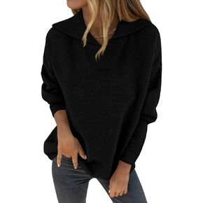 Zenlonr Womens Subens Sensters Fall Winter Cloths 2025 غير رسمي طويل الأكمام الطاشية الخامس من الرقبة المحبوكة بوبورز بوبس الطائر in Kuwait