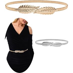 onenine Gold belt for women's dress,elastic pendant chain belt,gold chain belt, Gold & Silve in Kuwait
