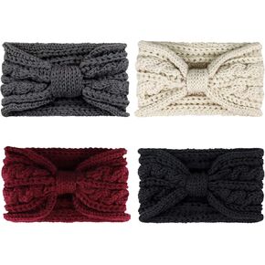 DRESHOW Knit Crochet Headband for Women Ear Warmer Soft Turban Stretch Warmer Headbands Winter Fashion Head Wrap in Kuwait