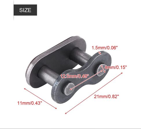 415 Chain Master Link Pack of 5 Carbon Steel 2-Stroke Motorized Bike Chain Parts 12.5 mm Pitch 4 mm Shaft Diameter Carbon Steel in Saudi Arabia