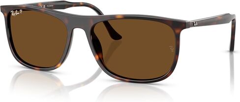 Ray-Ban للجنسين النظارات الشمسية Havana Frame ، العدسات القطبية البنية ، 61 ملم in Saudi Arabia