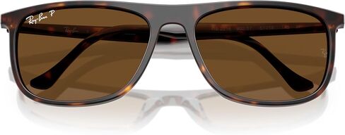Ray-Ban للجنسين النظارات الشمسية Havana Frame ، العدسات القطبية البنية ، 61 ملم in Saudi Arabia