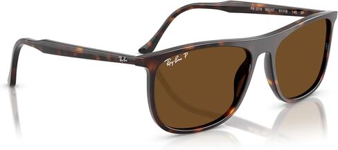 Ray-Ban للجنسين النظارات الشمسية Havana Frame ، العدسات القطبية البنية ، 61 ملم in Saudi Arabia