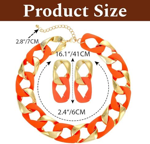 Colorful Choker Necklace Jewelry Set Chunky Statement Necklace Earring Sets Festival Necklaces Accessories for Women in Kuwait