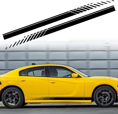 TOMALL 2Pcs 74'' Car Body Side Stickers Racing Sports Stripe Decals for Car Universal Vinyl Waterproof Decal Dcoration Accessories Graphic Decals for Truck SUV Off-Road Vehicles Decorations(Gradient) in Saudi Arabia