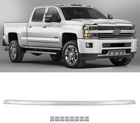 20963700 Hood Molding Trim Moulding Chrome Compatible with 2011-2014 Chevy Silverado 2500 HD 3500 in Saudi Arabia