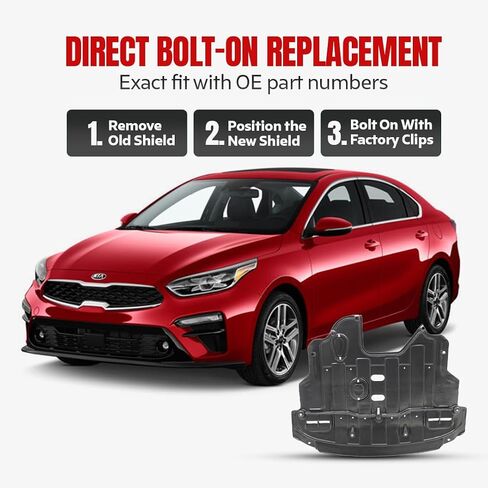 FITRITE AUTO Parts New Engine Splash Shield for 2019-2022 Kia Forte, Under Cover, Front, 1.6L Engine Models, Sedan KI1228171 29110M7100 in Saudi Arabia