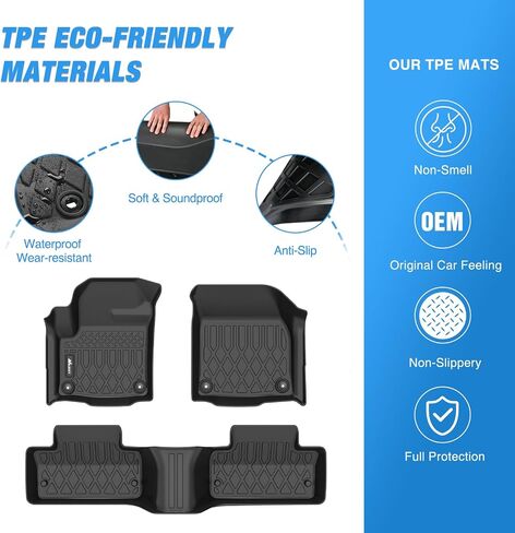 Nilight TPE Floor Mats for Land Rover Range Rover Evoque 5 Door and Coupe 2011 2012 2013 2014 2015 2017 2017 2018 ، All Weather Custom Fit Fit Heavy Duty Liners in Kuwait
