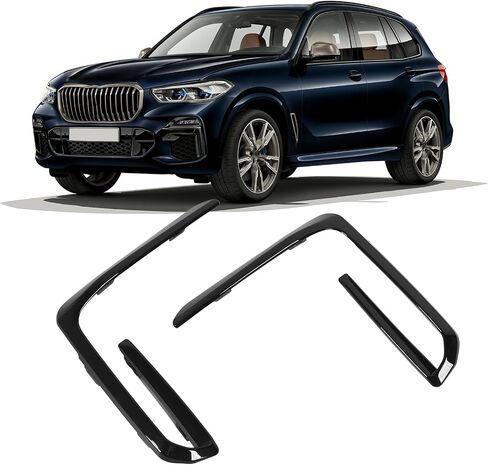 EVGATSAUTO Car Fog Light Grille Trim Molding Cover for X5 G05 M50 Pre LCI 2019-2023 (Glossy Black) in Saudi Arabia