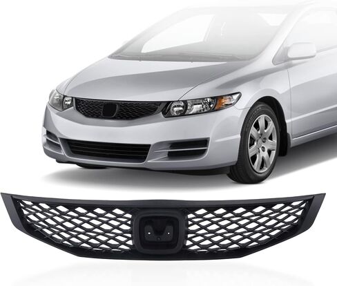 Perfit Liner New Front Black Grille Grill Compatible With 2009 2010 2011 HONDA Civic Coupe Fits HO1200199 71121SVAA50 in Saudi Arabia
