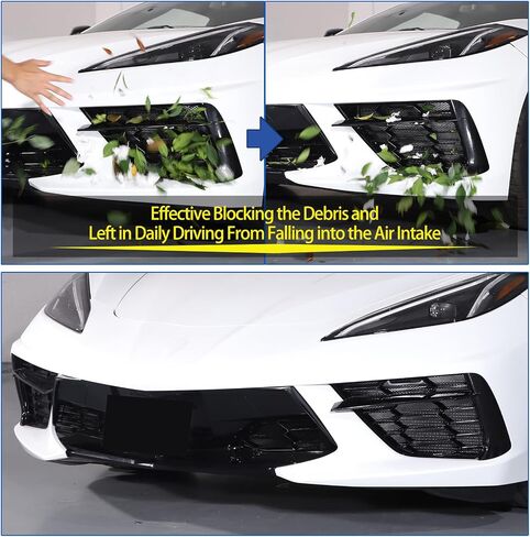 Front Intake Grill Guards Mesh Fit for Chevrolet Corvette C8 2020-2024, Stainless Steel Front Radiator Guards Grille Grille Vents Insert Mesh Accessories, 4PCS(Style B) in Saudi Arabia
