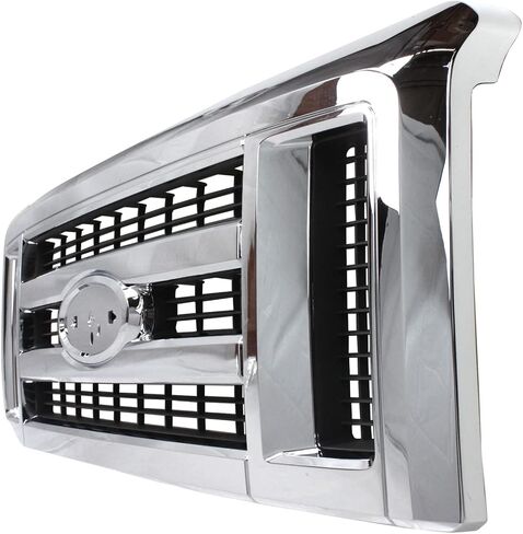 Evan Fischer Grille Assembly Compatible With Ford E-150 2008-2014, Ford E-250 2008-2014, Chrome Shell with Painted Gray Insert, Plastic in Saudi Arabia