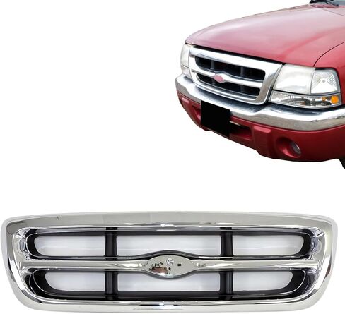Grille Grille Grill Chrome Gray 1998 1999 2000 متوافق مع Ford Ranger FO1200340 F87Z8200EAA in Kuwait
