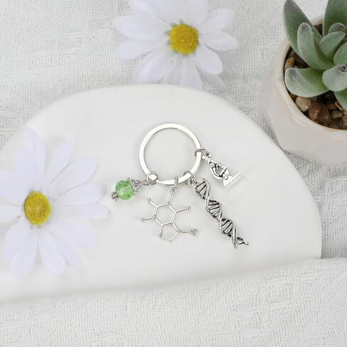 Science Teacher Gifts, Scientist Keychain with DNA Double Helix,Molecular Structure,Teacher Keychain in Saudi Arabia