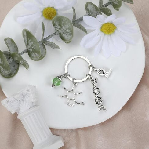 Science Teacher Gifts, Scientist Keychain with DNA Double Helix,Molecular Structure,Teacher Keychain in Saudi Arabia