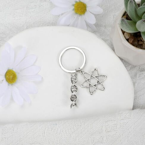 Science Teacher Gifts, Scientist Keychain with DNA Double Helix,Molecular Structure,Teacher Keychain in Saudi Arabia