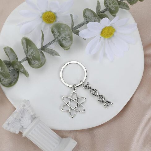 Science Teacher Gifts, Scientist Keychain with DNA Double Helix,Molecular Structure,Teacher Keychain in Saudi Arabia