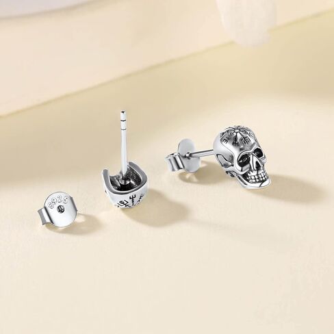 Suplight skull earrings for men, Sterling Silver Earrings Cool Earing Stud Halloween Collection in Kuwait