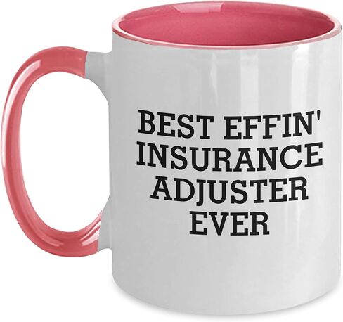 Funny Insurance Adjuster Gifts - Best Effin' Insurance Adjuster Ever Two Tone Coffee Mug for Insurance Professionals - Unique Insurance Adjuster Appreciation Gifts for Christmas in Saudi Arabia