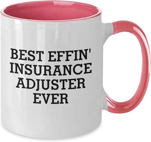 Funny Insurance Adjuster Gifts - Best Effin' Insurance Adjuster Ever Two Tone Coffee Mug for Insurance Professionals - Unique Insurance Adjuster Appreciation Gifts for Christmas in Saudi Arabia