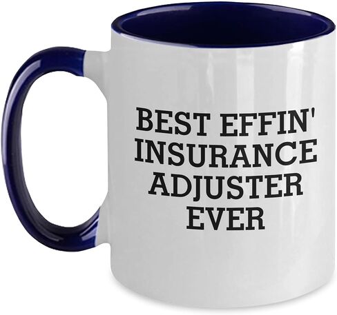 Funny Insurance Adjuster Gifts - Best Effin' Insurance Adjuster Ever Two Tone Coffee Mug for Insurance Professionals - Unique Insurance Adjuster Appreciation Gifts for Christmas in Saudi Arabia