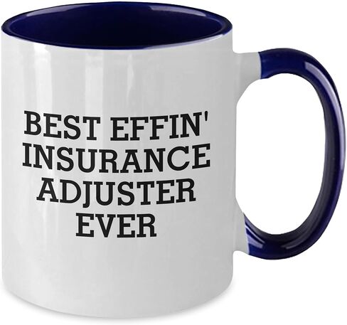 Funny Insurance Adjuster Gifts - Best Effin' Insurance Adjuster Ever Two Tone Coffee Mug for Insurance Professionals - Unique Insurance Adjuster Appreciation Gifts for Christmas in Saudi Arabia