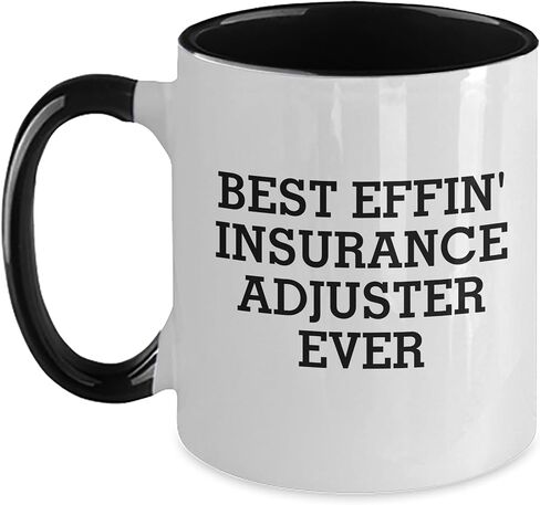 Funny Insurance Adjuster Gifts - Best Effin' Insurance Adjuster Ever Two Tone Coffee Mug for Insurance Professionals - Unique Insurance Adjuster Appreciation Gifts for Christmas in Saudi Arabia