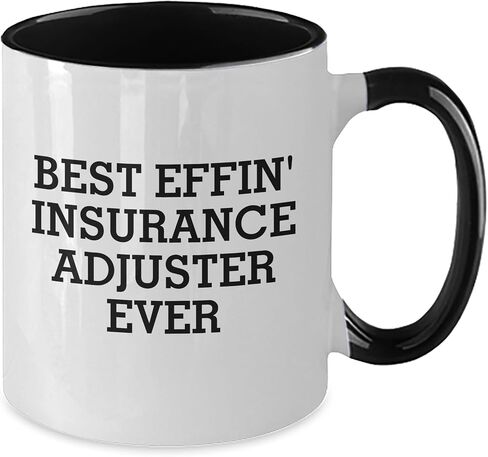 Funny Insurance Adjuster Gifts - Best Effin' Insurance Adjuster Ever Two Tone Coffee Mug for Insurance Professionals - Unique Insurance Adjuster Appreciation Gifts for Christmas in Saudi Arabia