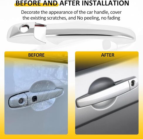 أغلفة مقبض الأبواب OCPTY 4PCS للفصل 2008-2016 ل Dodge Grand Caravan ، 2011-2014 2016 لجيب Grand Cherokee ، 2007-2016 لجانب السائق الخارجي Jeep Patriot Side و Raptenger Side Car Door Cover Chrome in Saudi Arabia