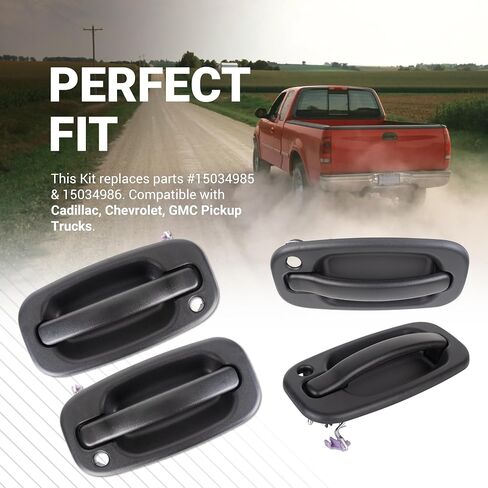 Bluestars مقبض الباب الخارجي الأمامي - لعام 1999-2007 Chevy Silverado 1500 2500 3500 Classic Suburban Tahoe Avalanche GMC Sierra Yukon XL Cadillac Escalade ESV - استبدال 15034985 15034986 in Saudi Arabia