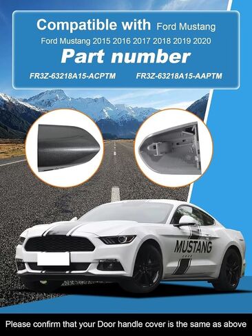 Car Front Left Exterior Door Handle Lock Bezel Cover Cap Fits for Ford Mustang 2015 2016 2017 2018 2019 2020 Replacement FR3Z-63218A15-ACPTM FR3Z-63218A15-AAPTM Grey Car Front Left in Saudi Arabia