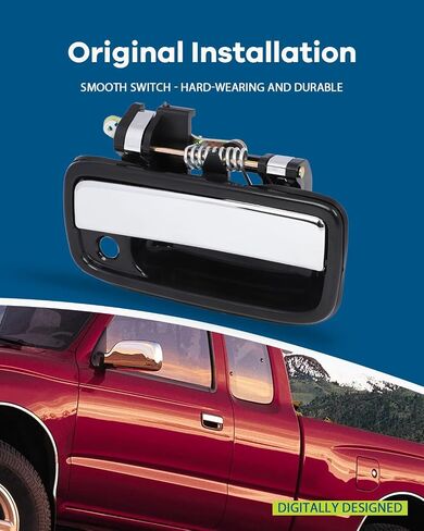 LUJUNTEC Exterior Interior Door Handles, Front Driver Left Passenger Right Side, 1995-2004 Toyota Tacoma, 4pcs Black/Chrome Plastic Handles in Saudi Arabia