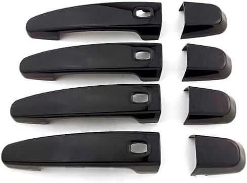 Exterior Door Handle Cover Trim for 2018-2023 Chevrolet Chevy Equinox Traverse 2016 up Malibu 2014 Impala 2019 Blazer Accessories Decor with 4 Smart Keyless Holes (Glossy Black) in Kuwait