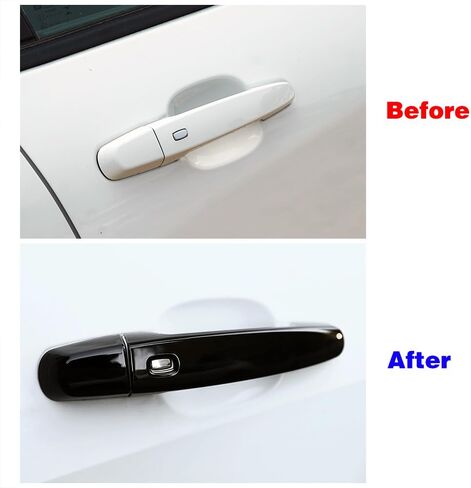 Exterior Door Handle Cover Trim for 2018-2023 Chevrolet Chevy Equinox Traverse 2016 up Malibu 2014 Impala 2019 Blazer Accessories Decor with 4 Smart Keyless Holes (Glossy Black) in Kuwait