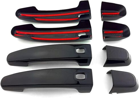 Exterior Door Handle Cover Trim for 2018-2023 Chevrolet Chevy Equinox Traverse 2016 up Malibu 2014 Impala 2019 Blazer Accessories Decor with 4 Smart Keyless Holes (Glossy Black) in Kuwait