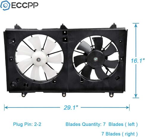 ECCPP Condenser Radiator Cooling Fan Assembly Replacement fit for 2004-2007 for Honda for Accord 2.4L in Saudi Arabia