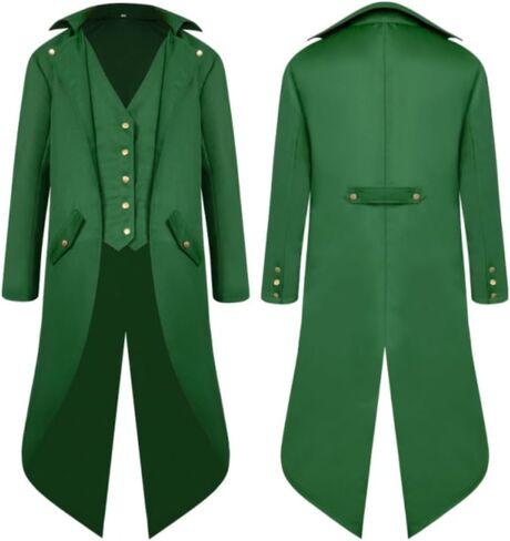 Mens Steampunk Vintage Tailcoat Jacket Renaissance Pirate Vampire Gothic Victorian Frock Coat Uniform Halloween Costume in Saudi Arabia