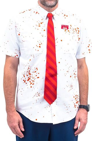 Shaun of The Dead Zombie Killer Halloween Cosplay Uniform Costume for Adult Men & Women - Button Up Shirt and NameTag in Saudi Arabia