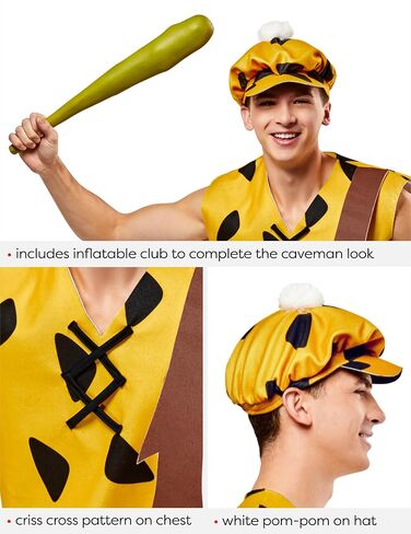 Rubies Men's The Flintstones Adult Bamm-Bamm Club و Foam Club in Kuwait