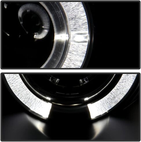 Acanii - للفترة 1999-2004 Ford Mustang LED Halo Ring Black Housing Projector المصابيح الأمامية in Saudi Arabia