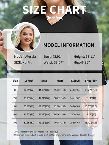 Siddhe Plus Size Tops for Women Collared V Neck Fall Shirts 3/4 Sleeve Blouses T Shirt Dressy Casual Pleated Tunic Tops 1X-5X in Kuwait