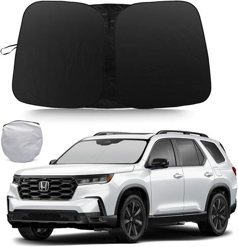 الزجاج الأمامي الظل أشعة الشمس ل Honda HR -V 2016 2017 2018 2019 2020 2021 2022 ، تغطية كاملة 240T عاكسة النسيج - طي شمس الشمس المانع مع كيس التخزين in Kuwait