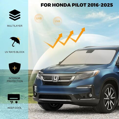 الزجاج الأمامي الظل أشعة الشمس ل Honda HR -V 2016 2017 2018 2019 2020 2021 2022 ، تغطية كاملة 240T عاكسة النسيج - طي شمس الشمس المانع مع كيس التخزين in Kuwait