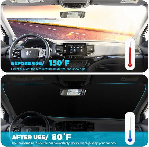 الزجاج الأمامي الظل أشعة الشمس ل Honda HR -V 2016 2017 2018 2019 2020 2021 2022 ، تغطية كاملة 240T عاكسة النسيج - طي شمس الشمس المانع مع كيس التخزين in Kuwait